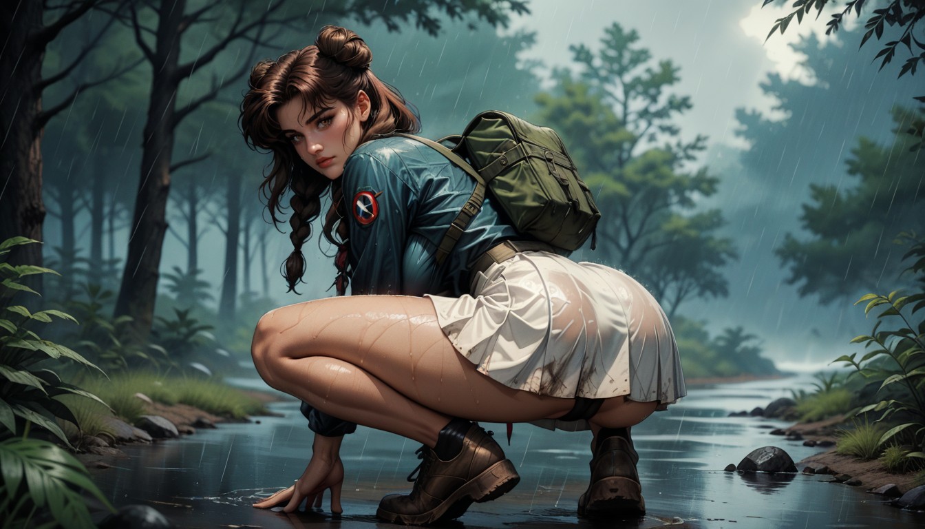 Soft And Dreamy Atmosphere, Rain Drops On The Lenses, Black Leotards Hentai AI Porn
