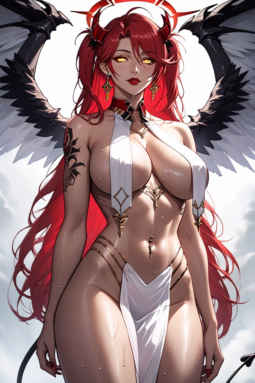 Front View, 25+, Red Choker Hentai AI Porn