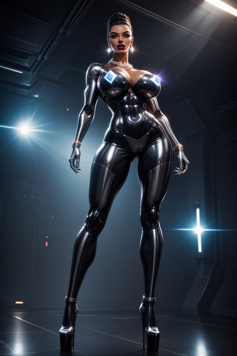 Clear Visor, Bimbo, Robot Dark Queen Battletoads With Metallic Pointy Erect Penis Porno latina IA