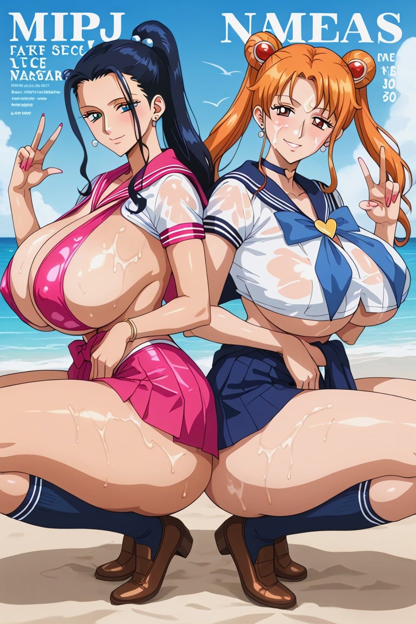 Excited, Choker On Thigh, Squatting Hentai AI Porn