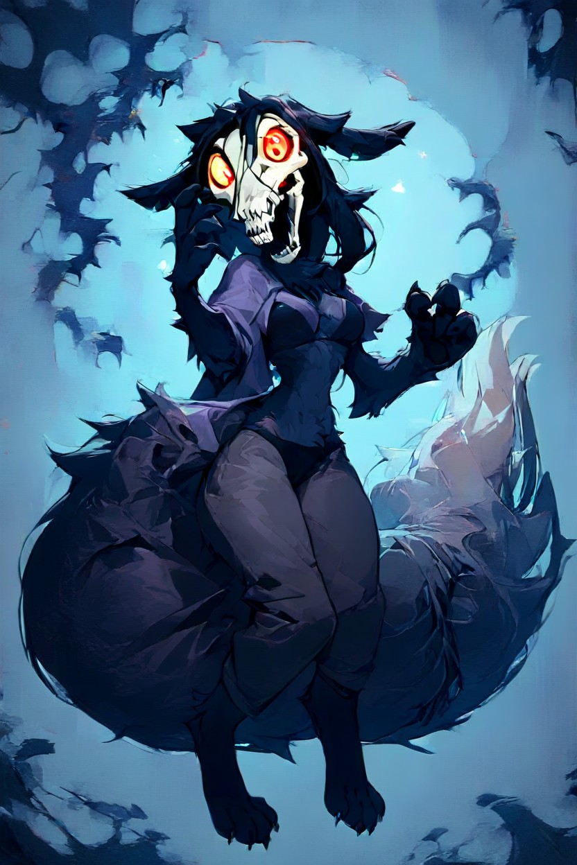 Overly Body, Purple Witch Hat, Youthfull Body Furry IA