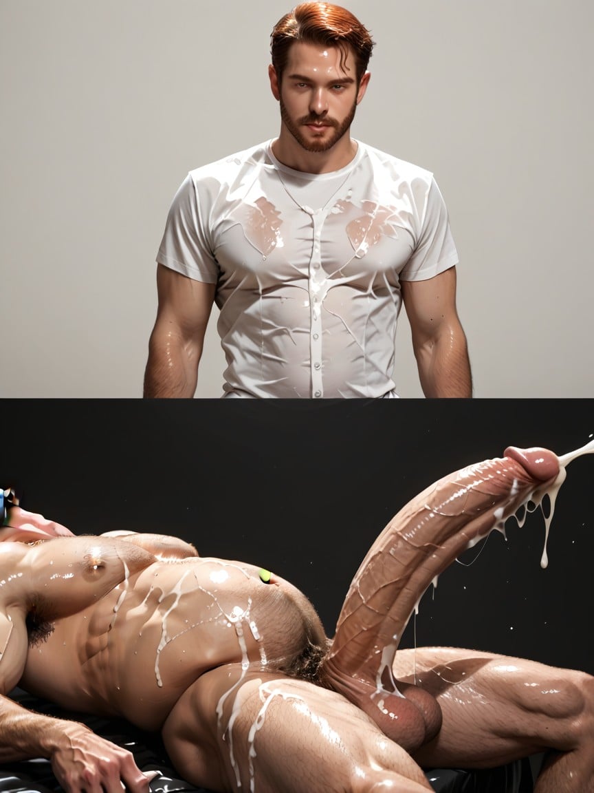 Cum Spraying Everywhere, Moaning, Two Views AI Gay Porn
