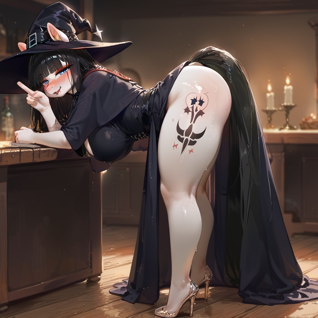 得意的表情, Black Choker Collar, 巫婆 AI獸人黃片