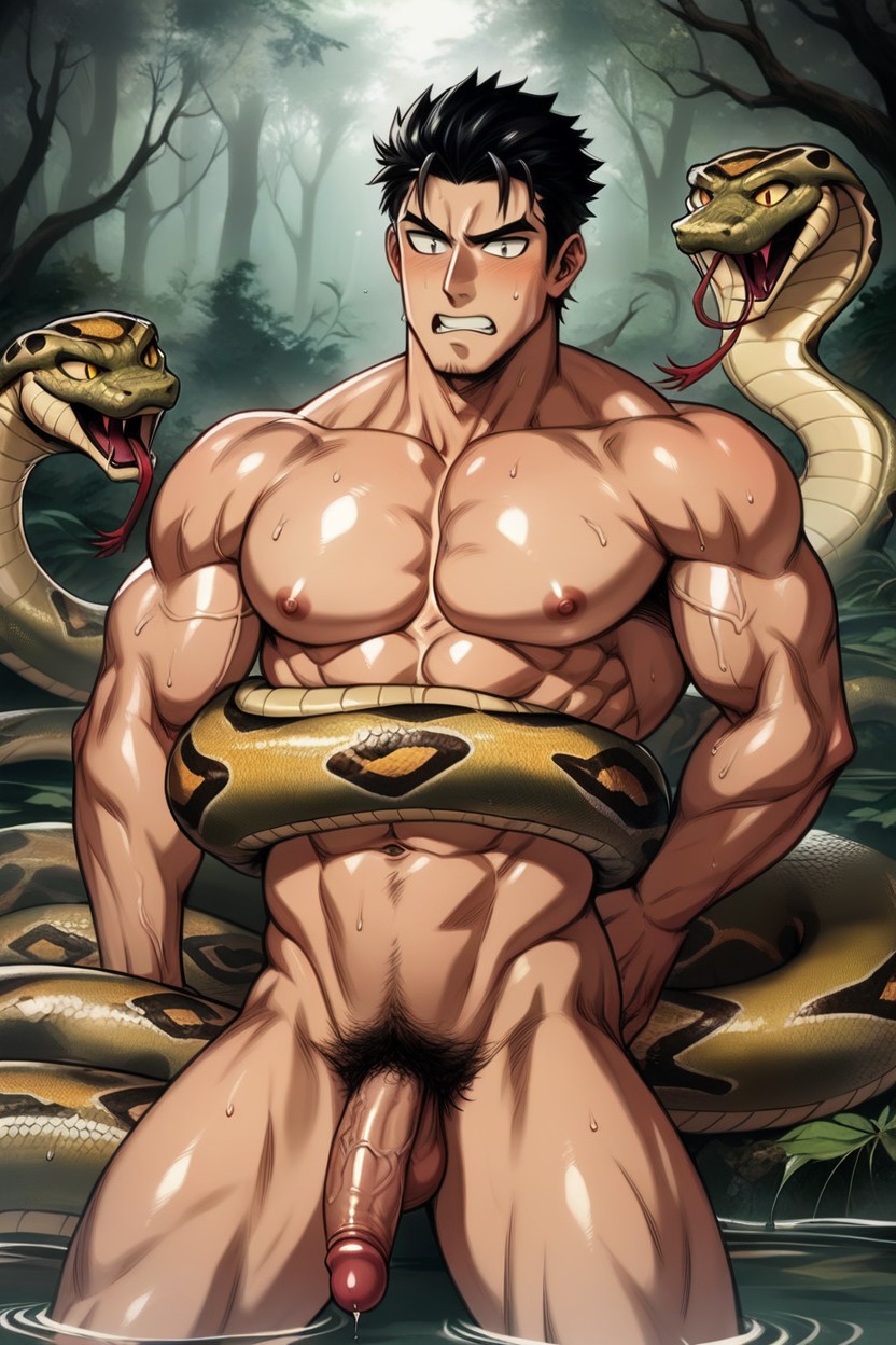Pubic Hair, Angry, Naked AI Gay Porn