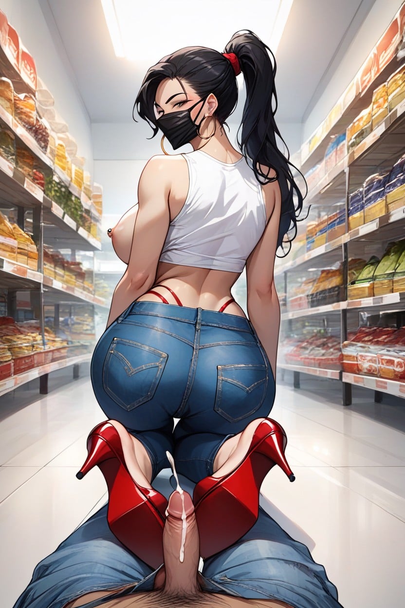 Navel Exposed, Small, Seductive Look Hentai AI Porn