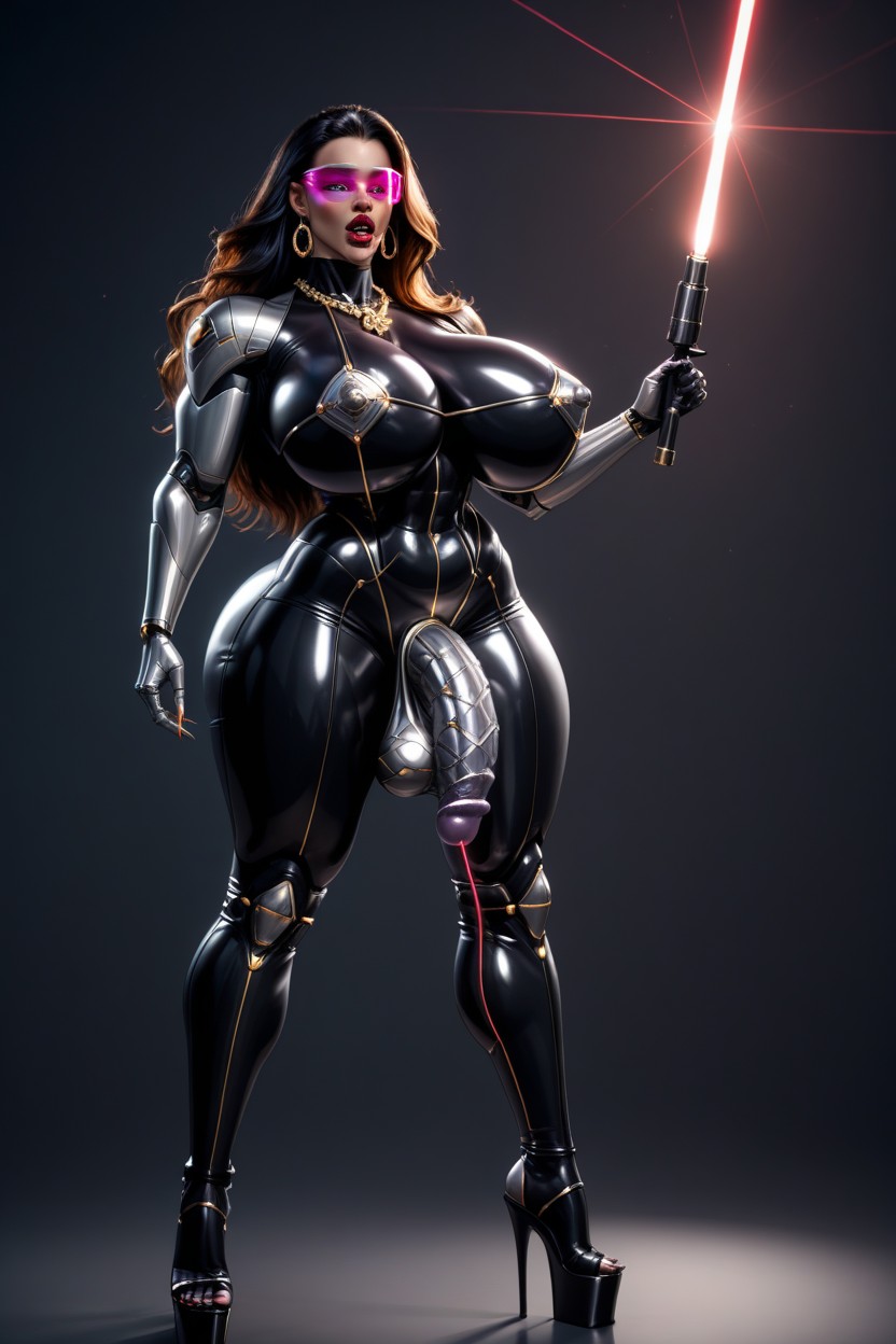 Robot Battletoads Dark Queen With Metallic Pointy Erect Penis, Sharp Long Fingernails, Bimbo Porno shemale IA
