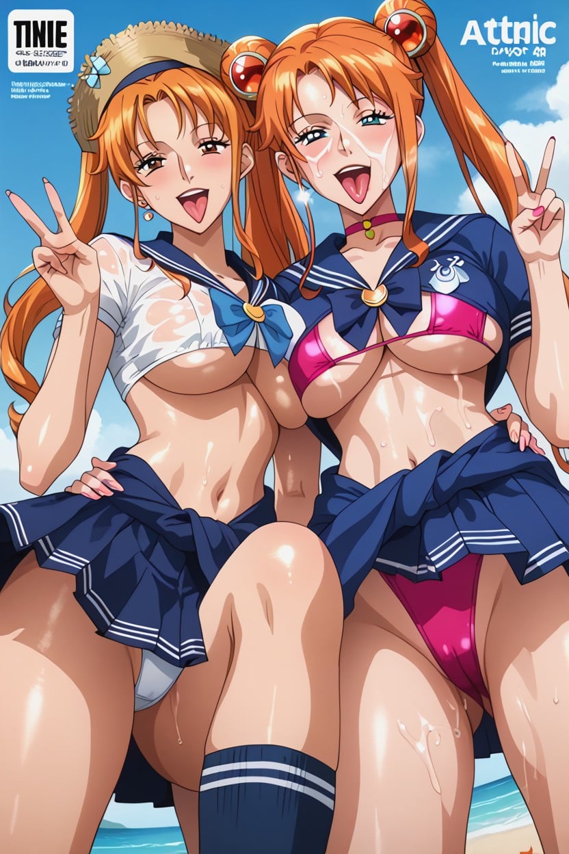 Bukkake, Navy Blue Socks, Horny Hentai AI Porn