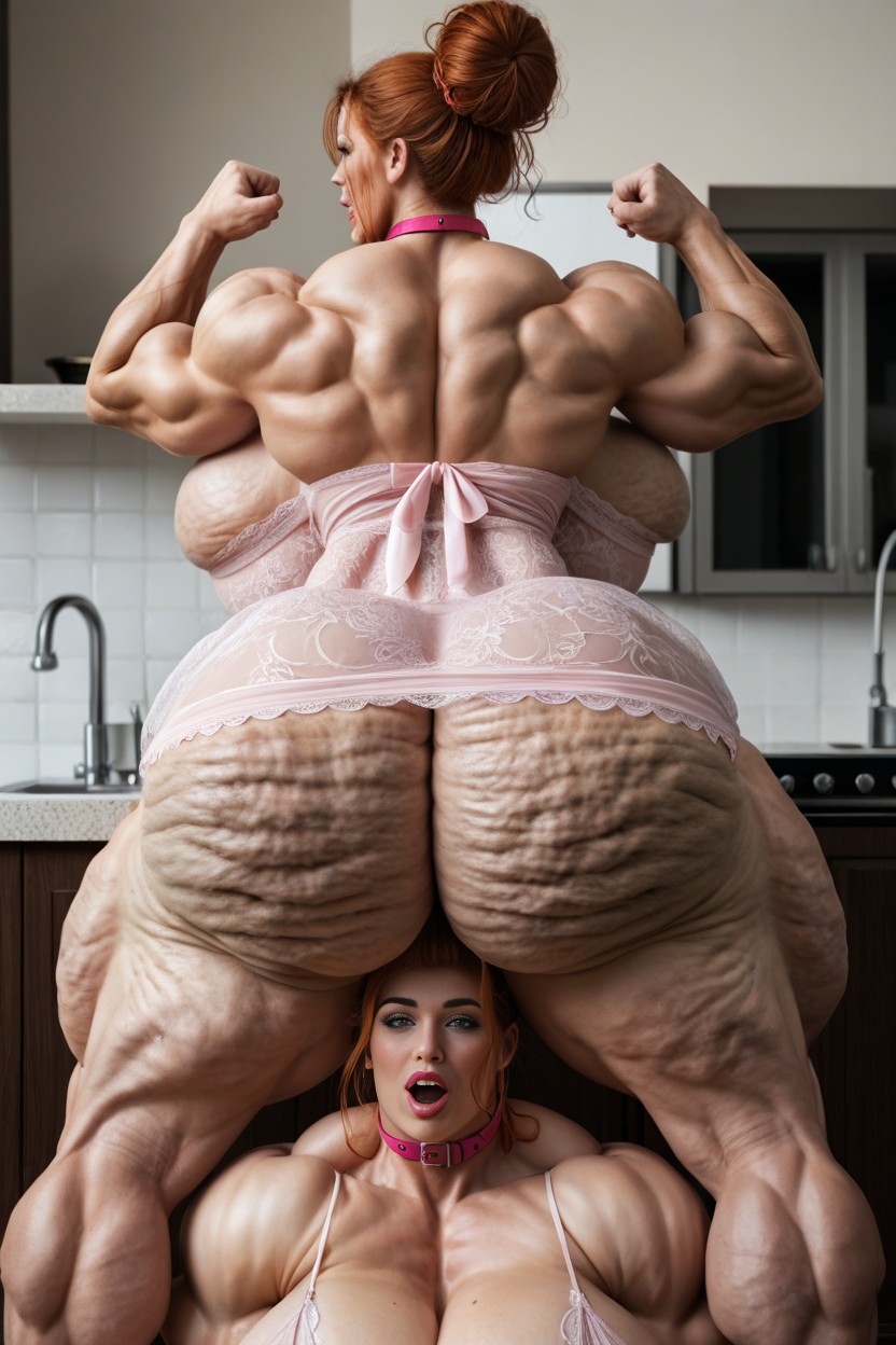 Giant Saggy Breasts, Moaning, Collar (restraints) AI Porn