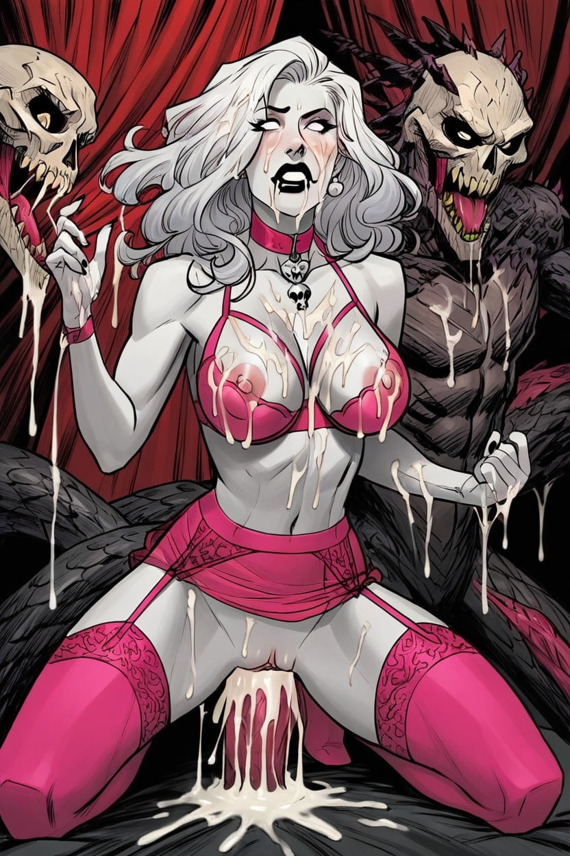 Excessively Strong Cumshot, White Hair, Moaning AI Porn