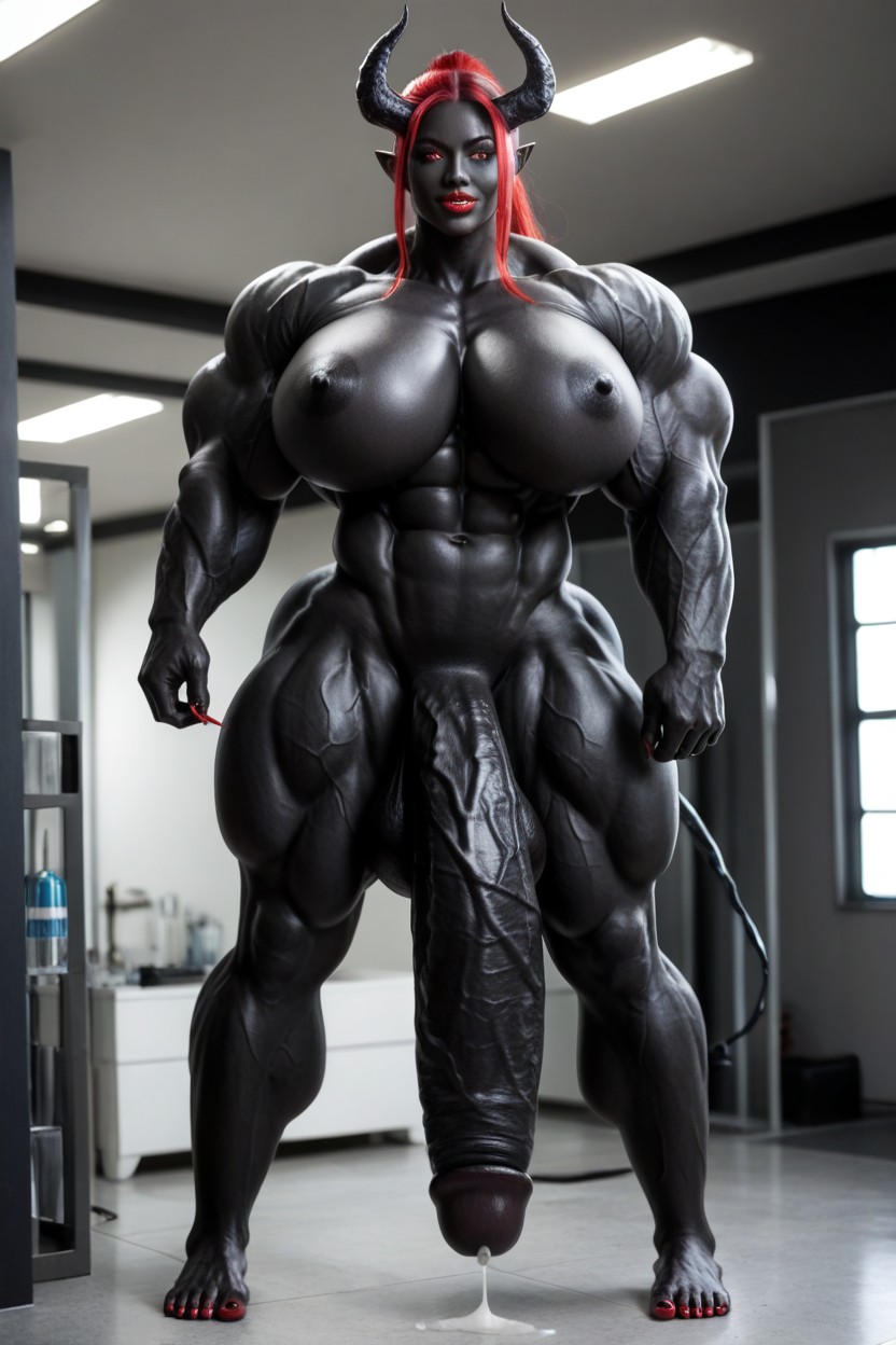 Seductive Pose, She Venom, Full Body Shemale AI Porn