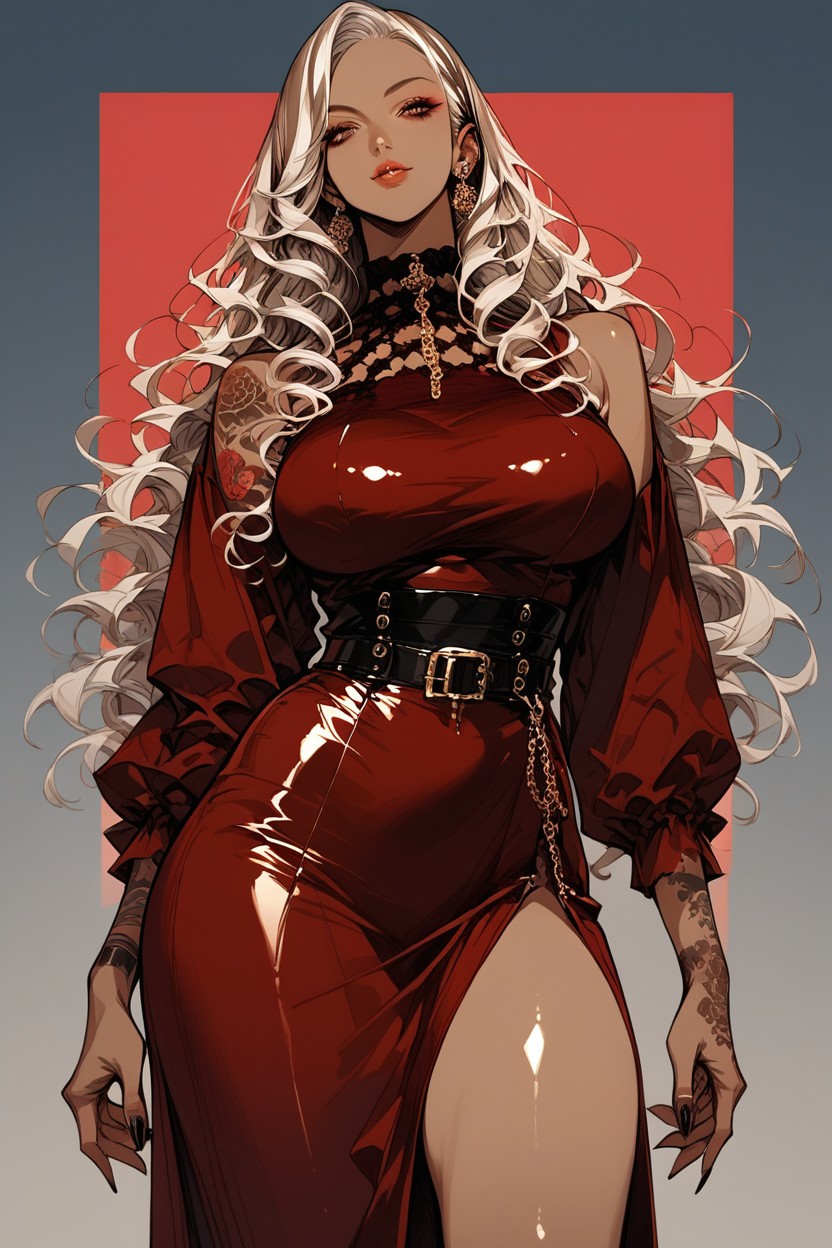 Latina, Permed Hair, Red Lips Hentai AI Porn