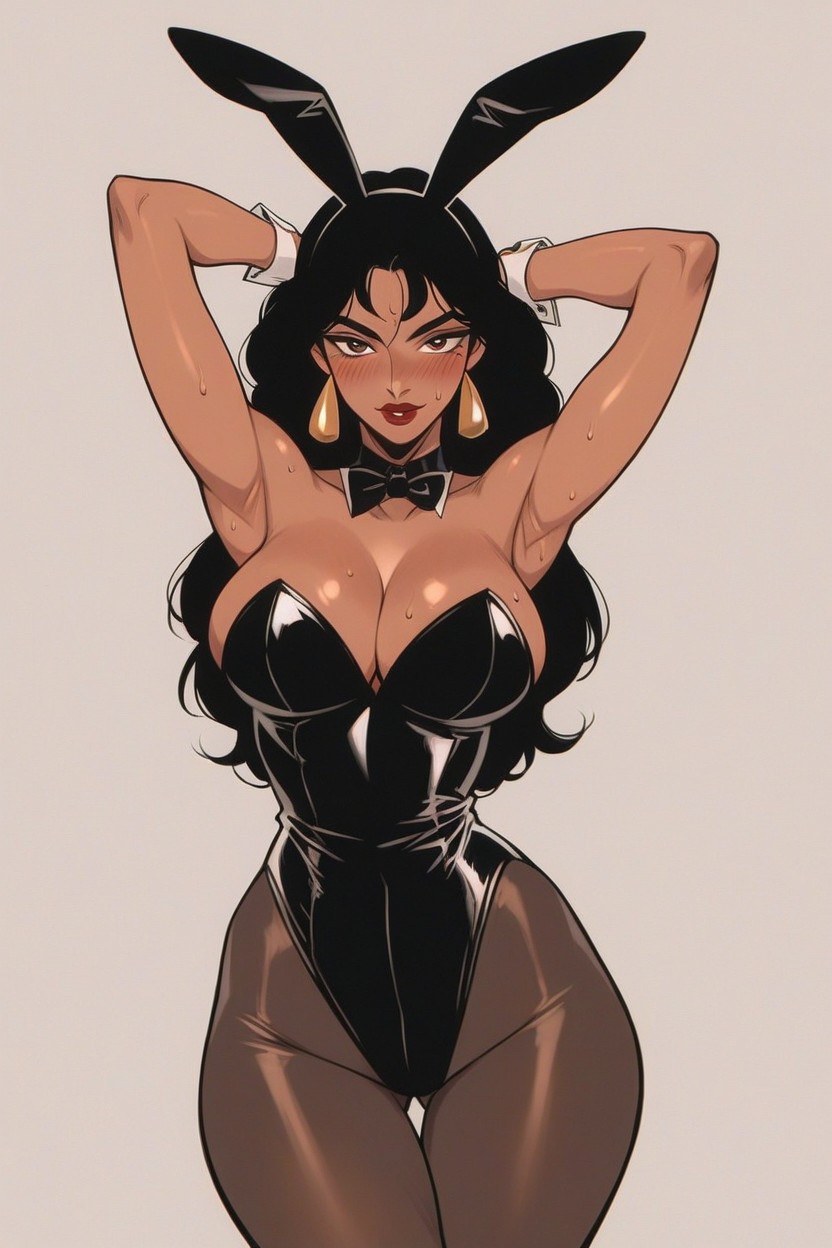 Arms Up, Tan Skin, Anime Style Hentai AI Porn
