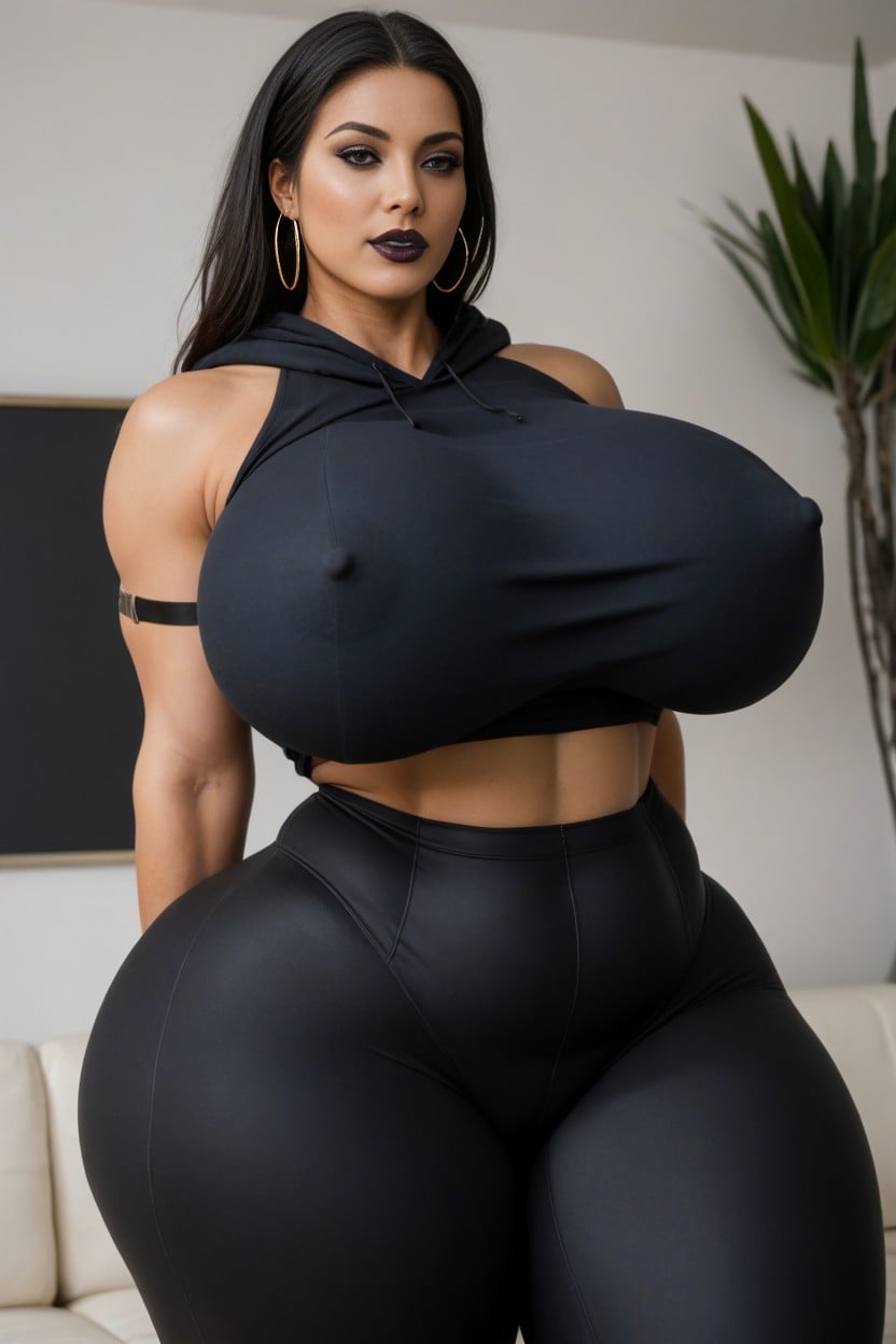 Bimbo, Erect Nipples, Front View AI Porn