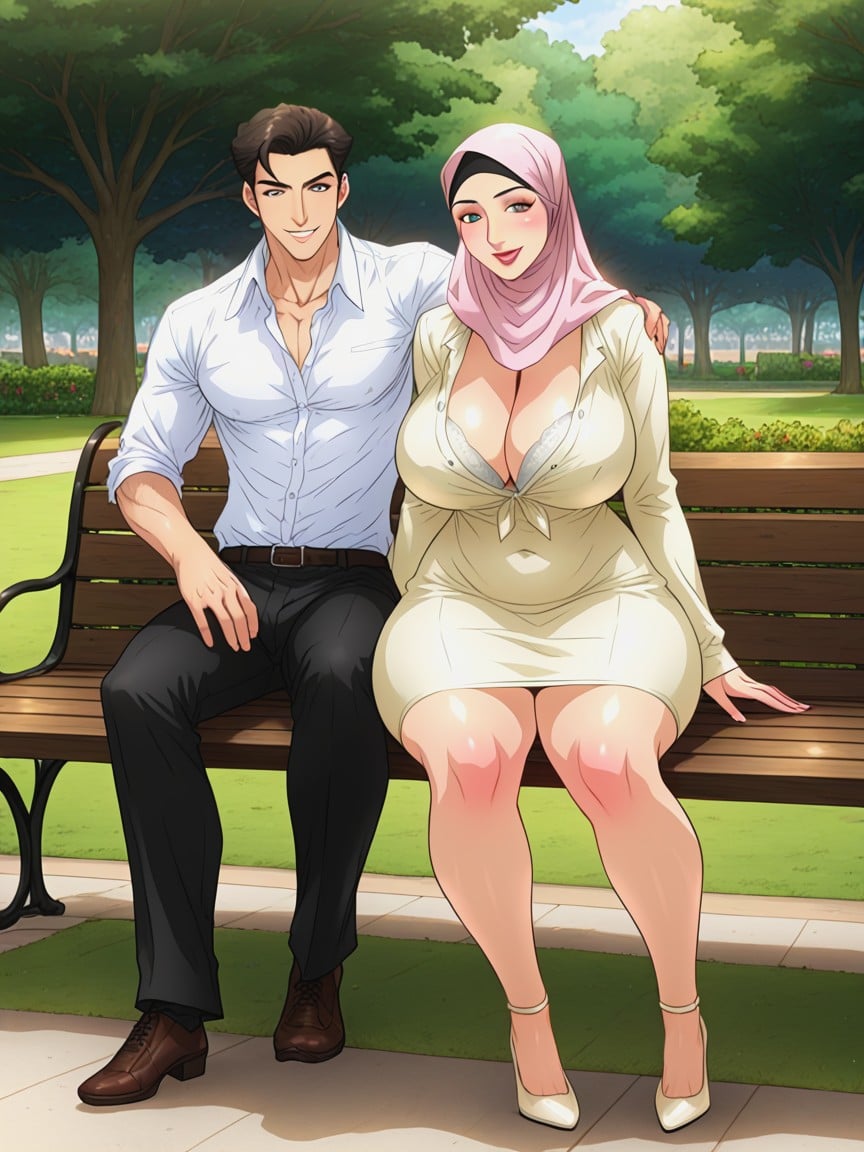 High Heels Shoes, Tall Giant Man, White Colour Bra Visible Hentai AI Porn