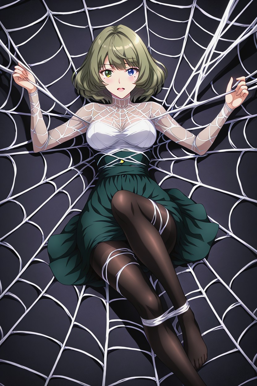 Prone, Webs Around Ankles, Pechos Medianos Hentai IA