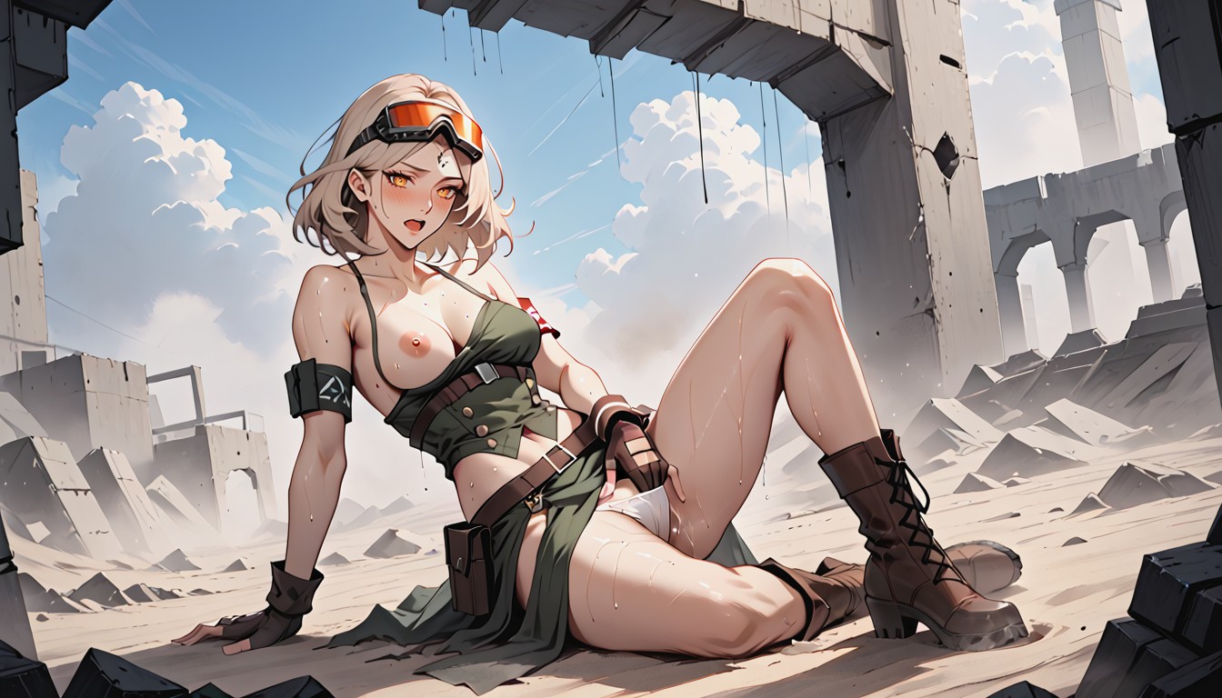 Five Fingers, Thick Dust And Sand, Masturbating Hentai AI Porn