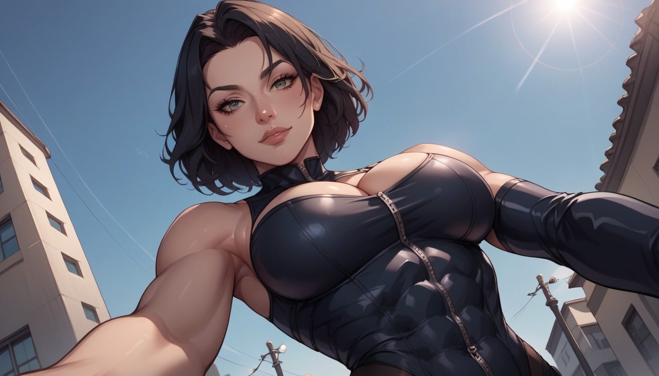 Latex Suit, 18+, Medium Ass Shemale AI Porn