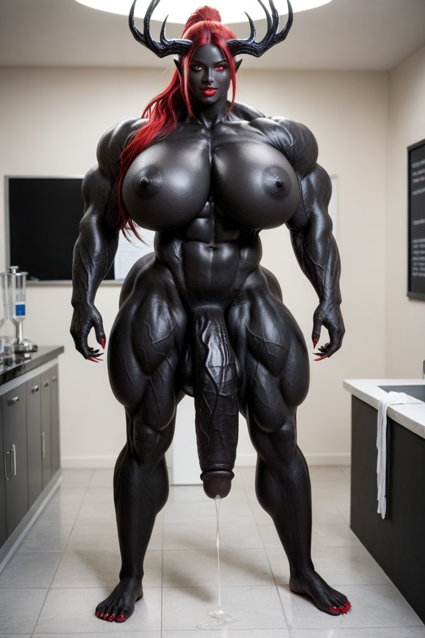 Gigantic Flaccid Black Cock, Corps Entier, Vagina Porno IA transsexuelle