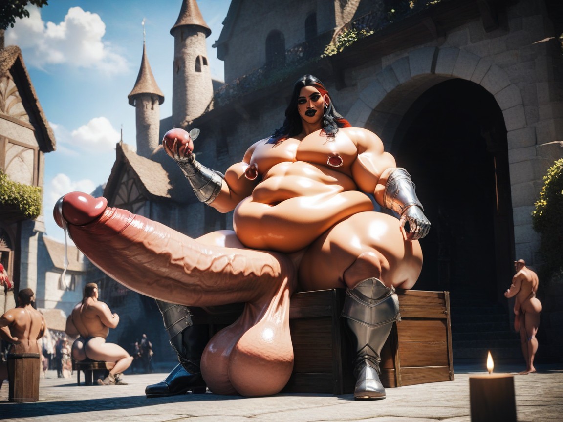Gigantic Hyper Sagging Balls, Extremely Wide Hips, Circle Jerk ゲイAIポルノ