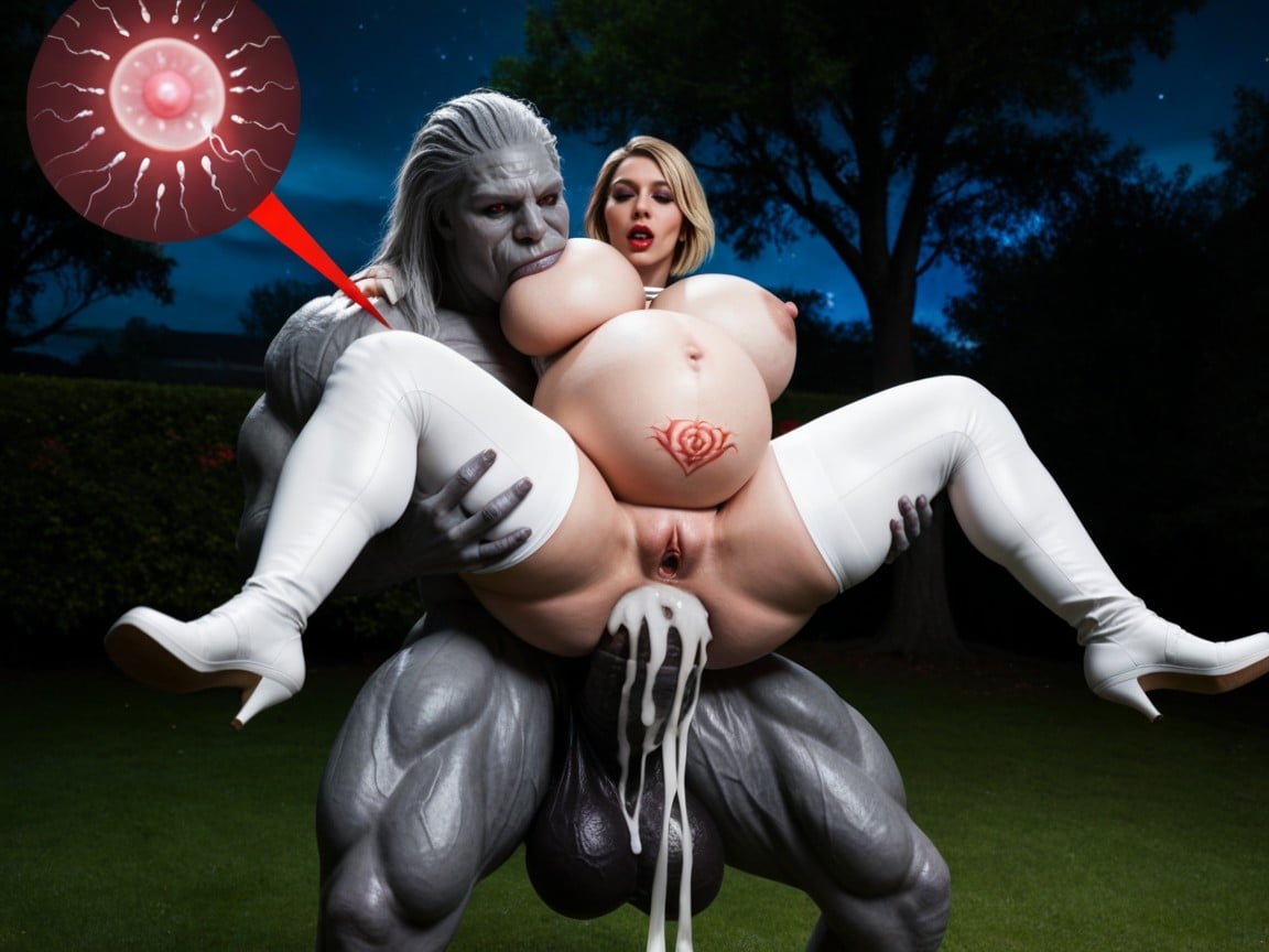 Futanari On Female, Cosplay, Hyper Huge Dark Evil Barbed Spiked Horsemonster AI Porn