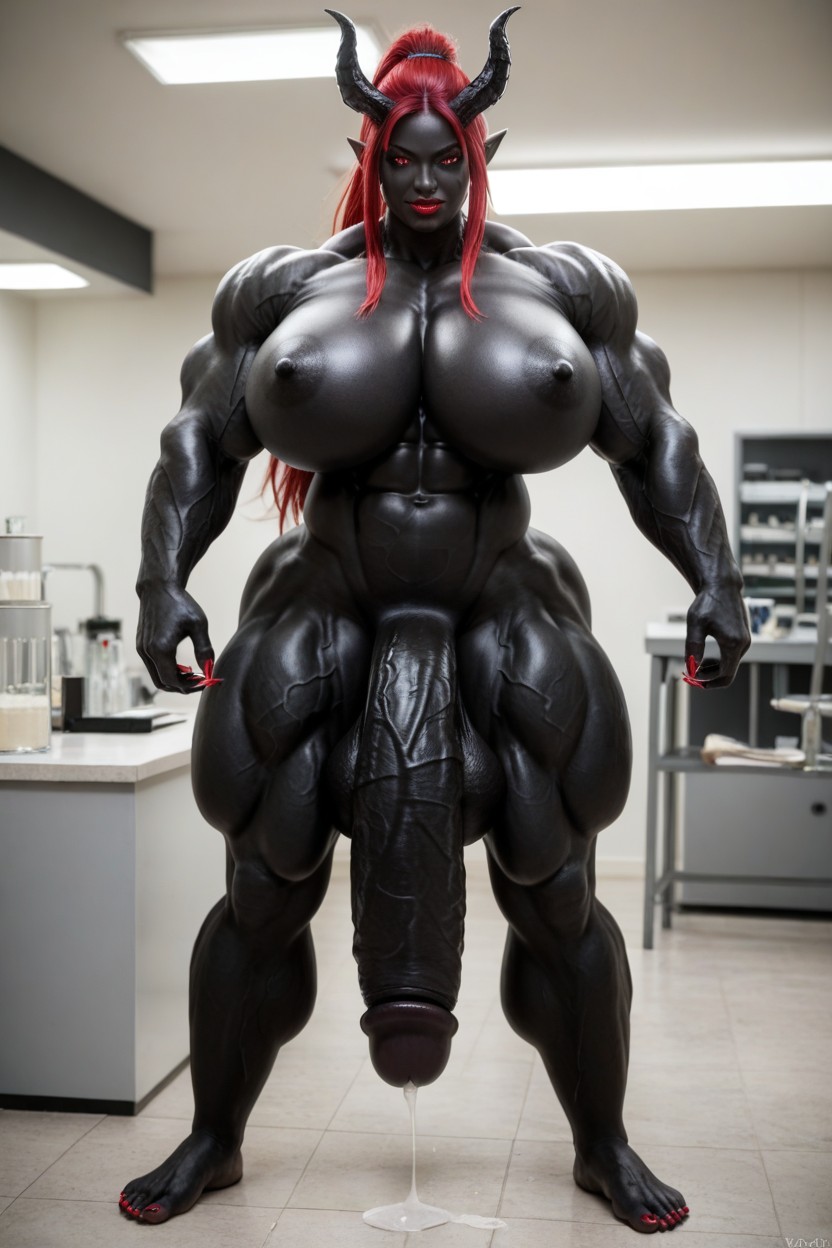 Laboratoire, Her Cock Is A Flared Cock, Gigantic Biceps Porno IA transsexuelle