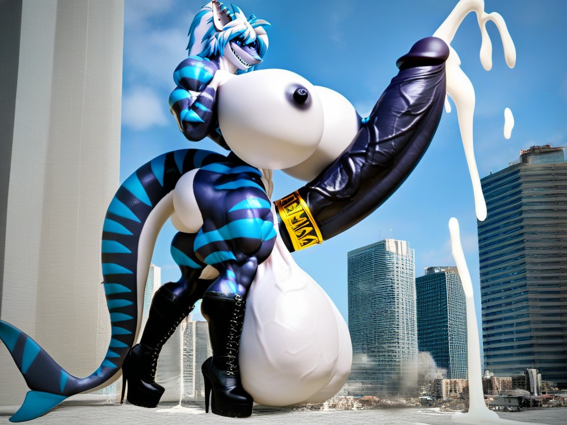 Erect Penis, Gigantic Cock And Gigantic Sagging Balls, Huge Cock Furry IA