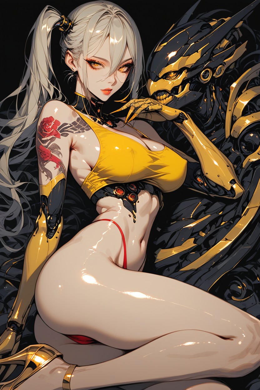 Squeezing Breasts, Erotic, Gloss Lips Hentai AI Porn