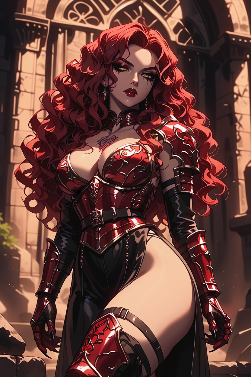Long Length, 25+, Long Wavy Red Hair Hentai AI Porn