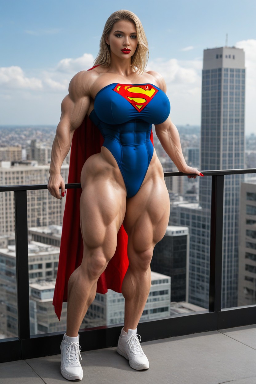 Muscular, Blonde, Rooftop AI Porn