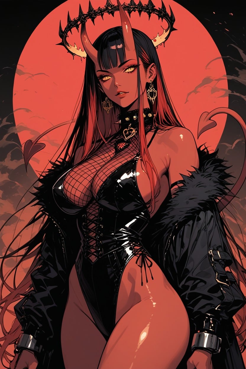 Demon Devil, Necklace, Fit Body Hentai AI Porn