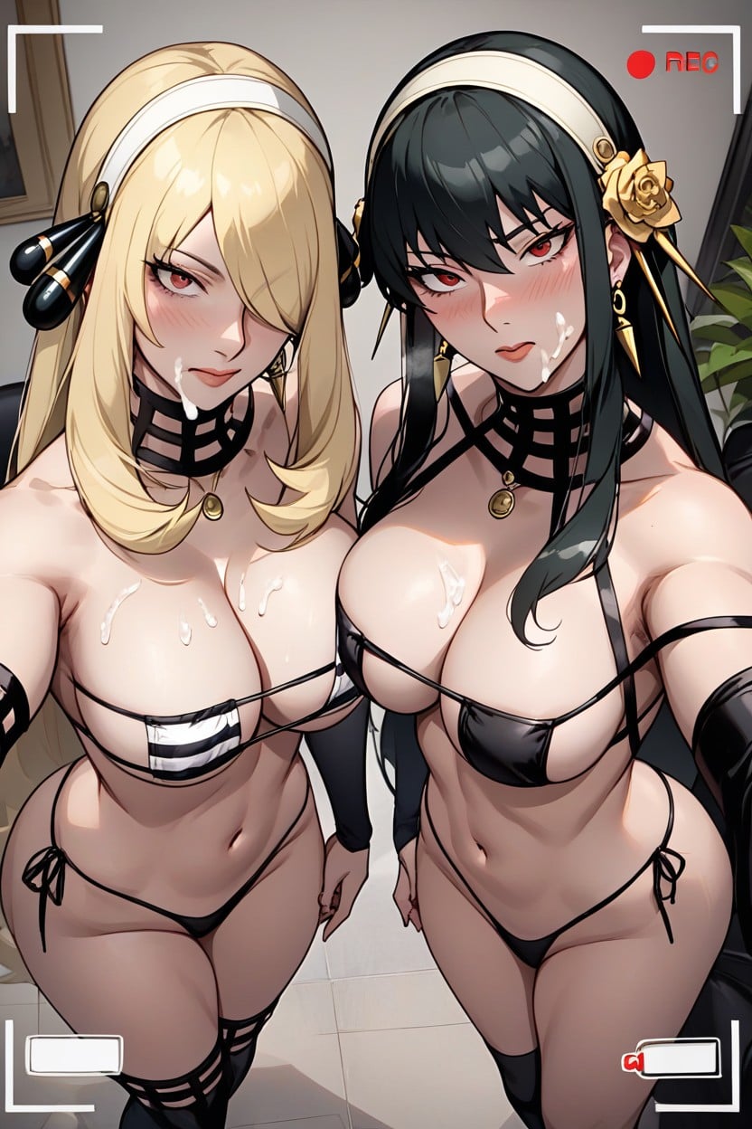 Bust Shot, Off Shoulder, Yor Briar With Black Hair Hentai AI Porn