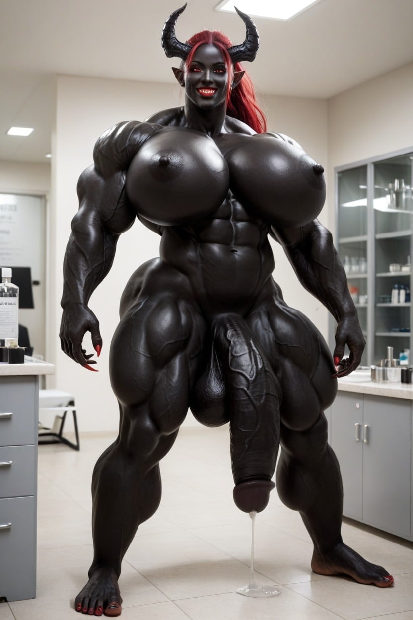 Giant Body, Muscular Veins, Bodybuilder Shemale AI Porn