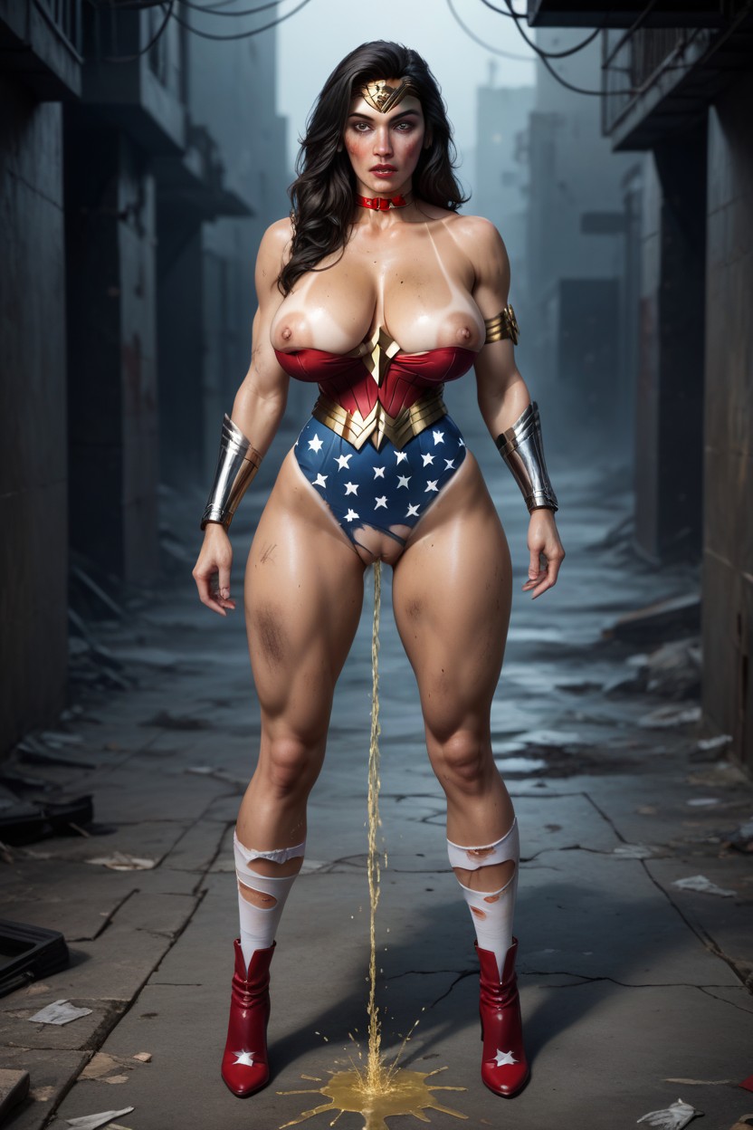 Red High Heels Left On The Floor, Restraints On Ankles, Torn Clothes AI Porn