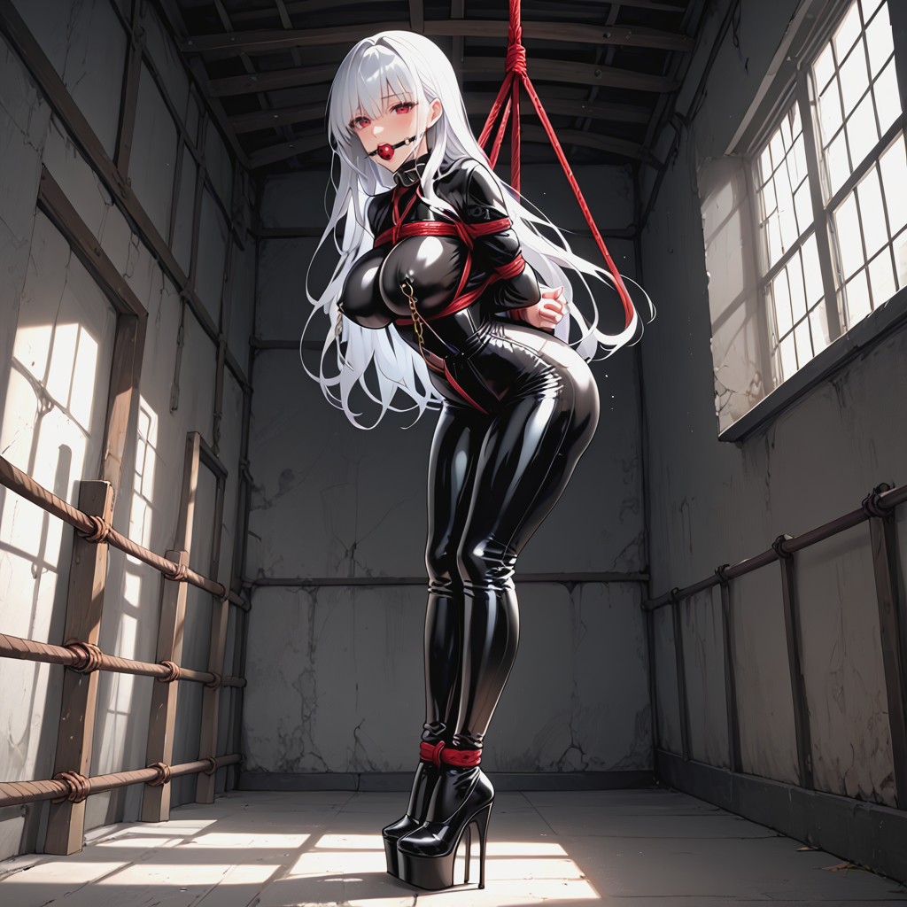 Erect Nipples, Restrained, Ball Gag AI Porn