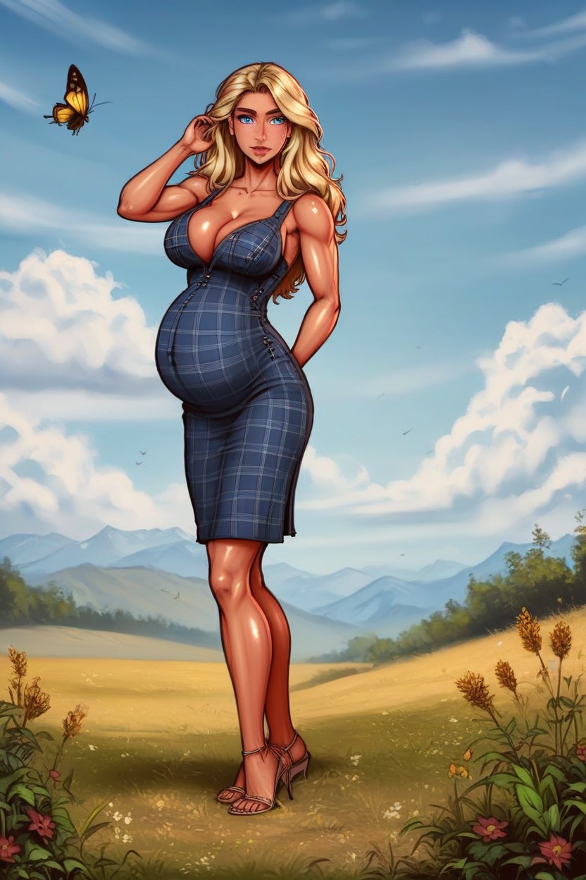Long Blond Hair, Super Waist, Pregnant AI Porn