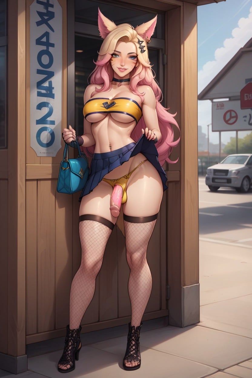 Strapless, Piercing, Thighhighs Hentai AI Porn