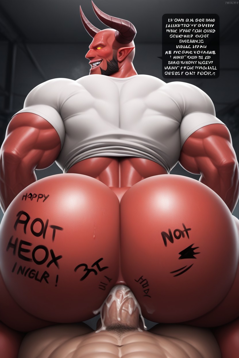 Big Muscular Bubble Butt, Extremadamente Pesado En La Parte Inferior, Rounded Ass Porno gay IA