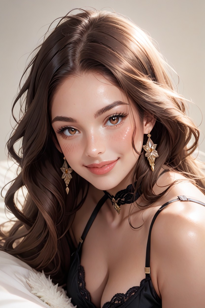 Looking At Viewer, Soft Smile, Shiny Hair AI Porn