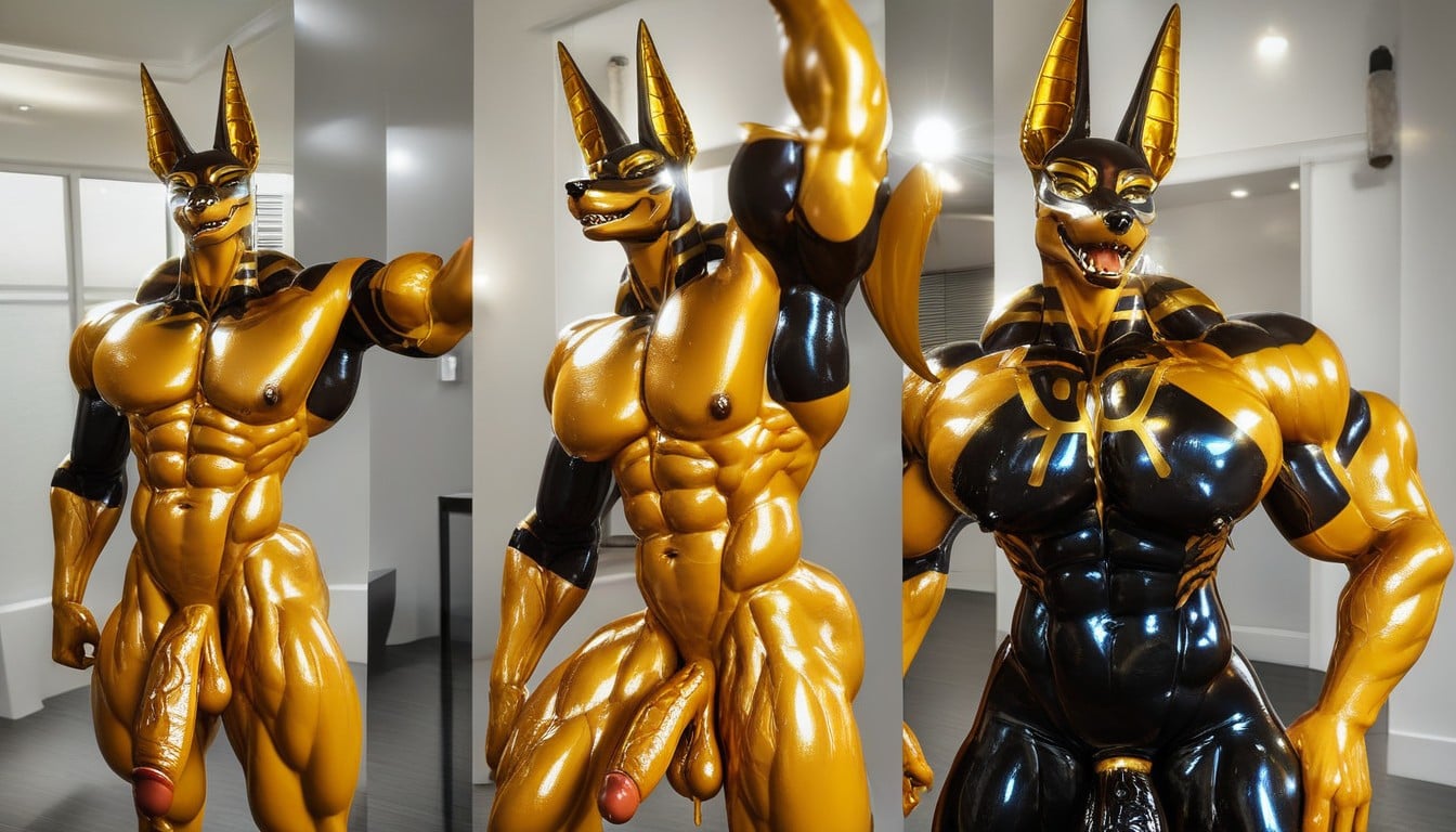 Orgasm, Massage, Anubis Furry AI Porn