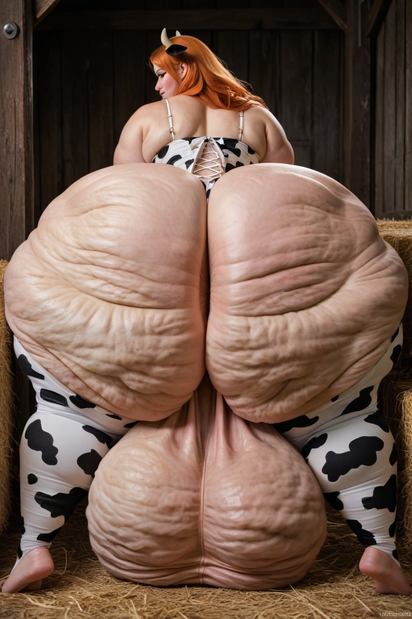 Legs Closed, Very Wide Hips, Presenting Ass Shemale AI Porn