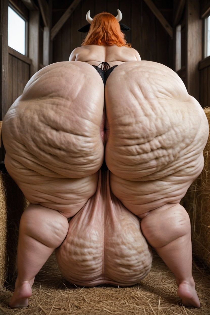 Rear View, Hyper Cellulite, Futanari Shemale AI Porn