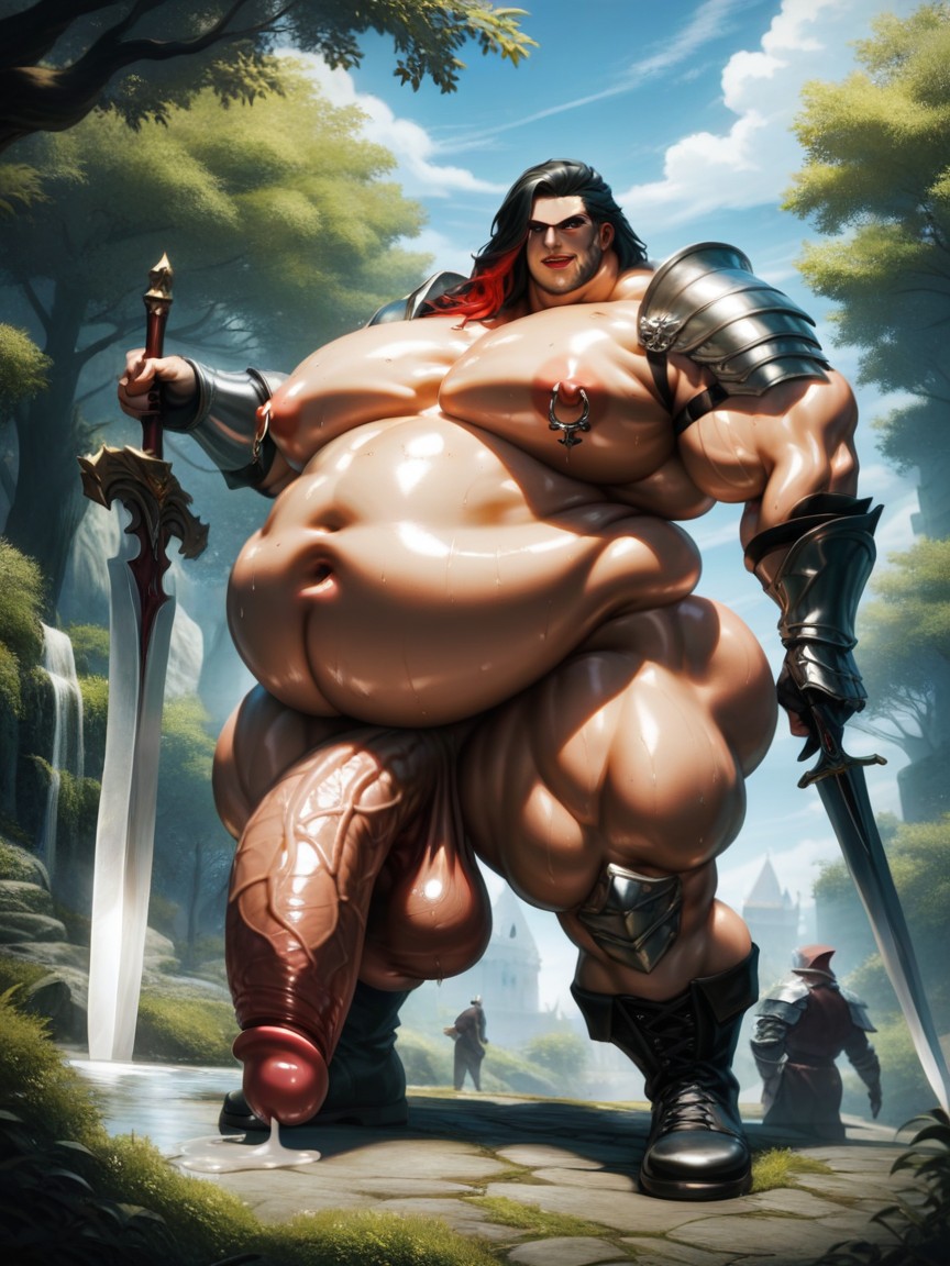 Forêt, Peau Grasse, Medieval Fantasy Castle Porno IA Gay