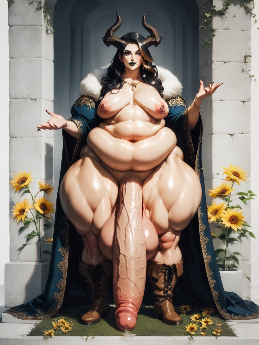 Long Hair, Masculine Chest, Gros Porno IA transsexuelle