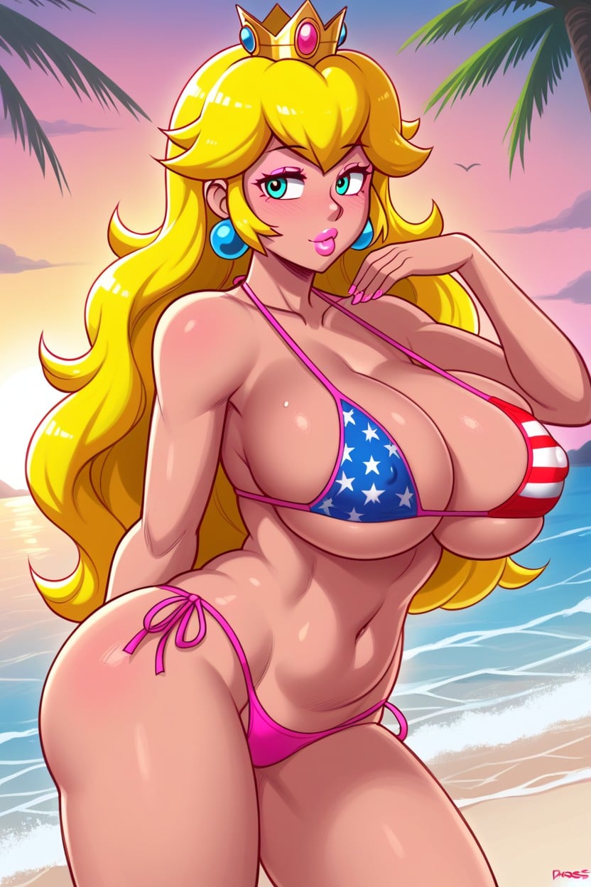 Nipple Bulge, Dark Tanned Body, Round Butt Hentai AI Porn