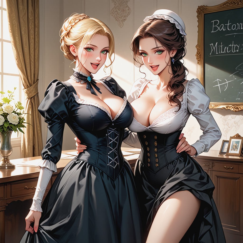 Duo, Classroom, Massive Breasts Hentai AI Porn