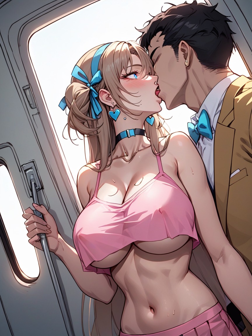 Bow, Two Side Up Hair, Wearing Cure Melody Costume Hentai AI Porn