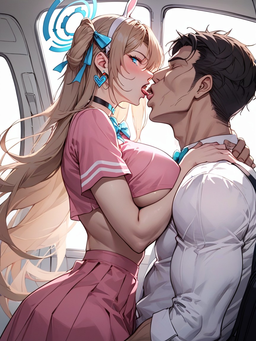 Blue Eyes, Heart Earrings, Long Hair Hentai AI Porn