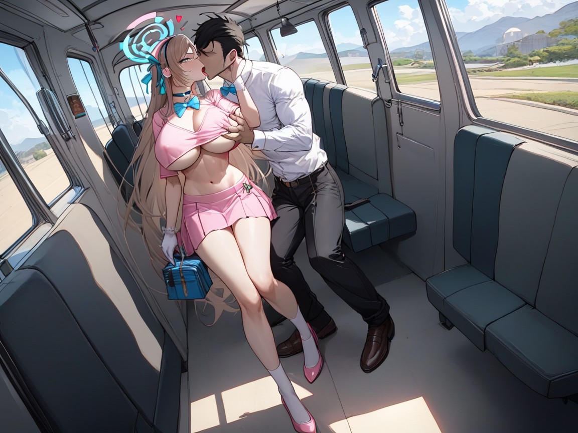 Full Body, Pink Crop Top, Woman Looking Back Hentai AI Porn