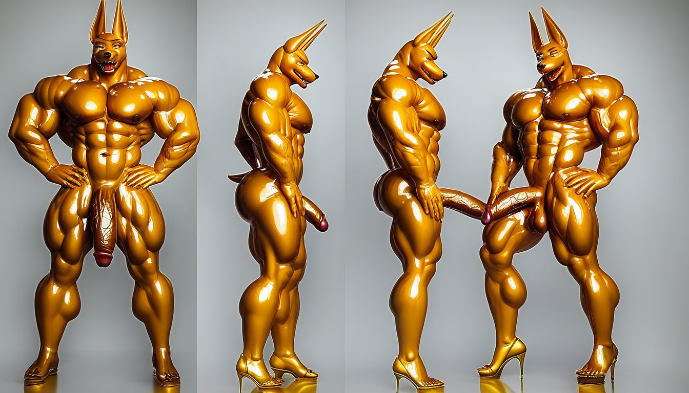 Jackal, Showing Butthole, Anubis Furry KI Porno