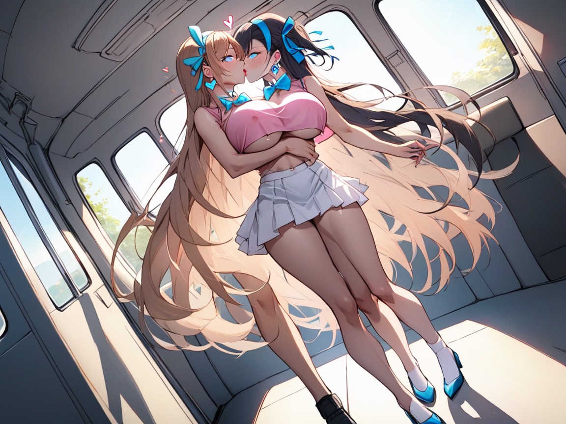 Woman Is Kissing, Embarrassing, Bus Hentai AI Porn
